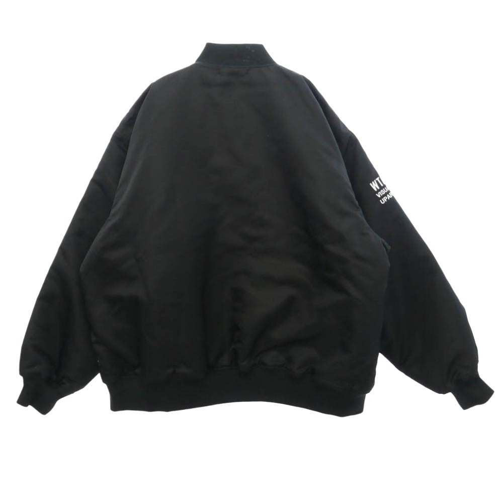 WTAPS ダブルタップス 23AW 232TQDT-JKM05 TEAM JACKET NYLON TWILL LEAGUE チーム ジャケット ナイロン ツイル リーグ ブルゾン ブラック系 X04【美品】【中古】
