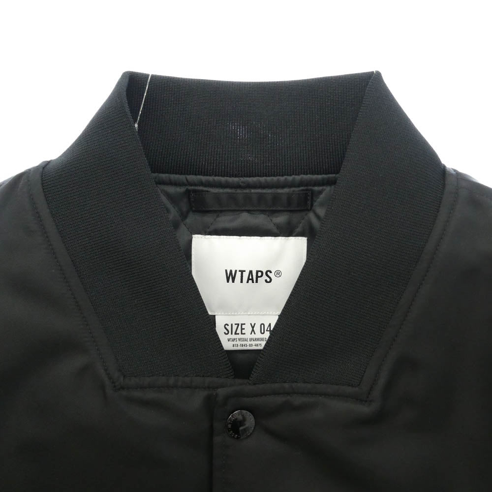 WTAPS ダブルタップス 23AW 232TQDT-JKM05 TEAM JACKET NYLON TWILL LEAGUE チーム ジャケット ナイロン ツイル リーグ ブルゾン ブラック系 X04【美品】【中古】