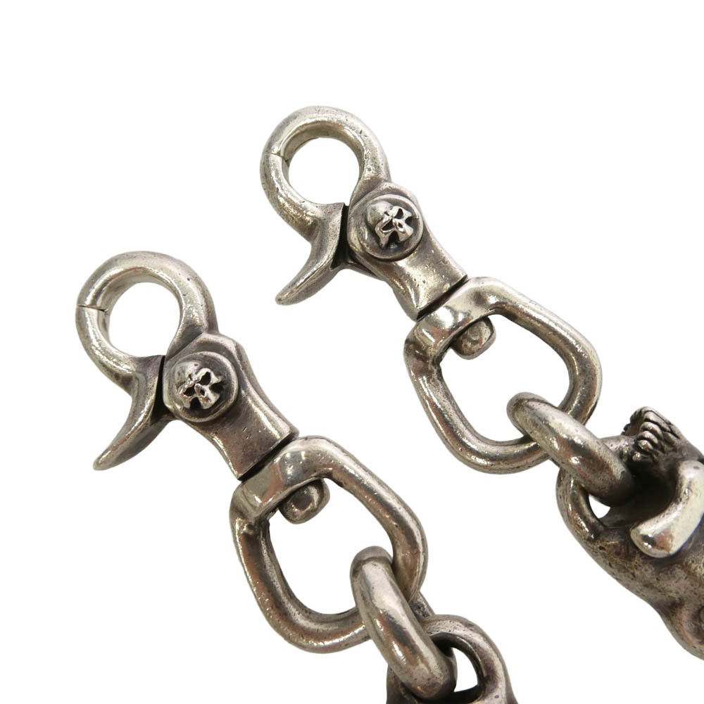 サーティーンデザインズ SKULL WALLET CHAIN スカル 2クリップ ウォレットチェーン シルバー系【中古】
