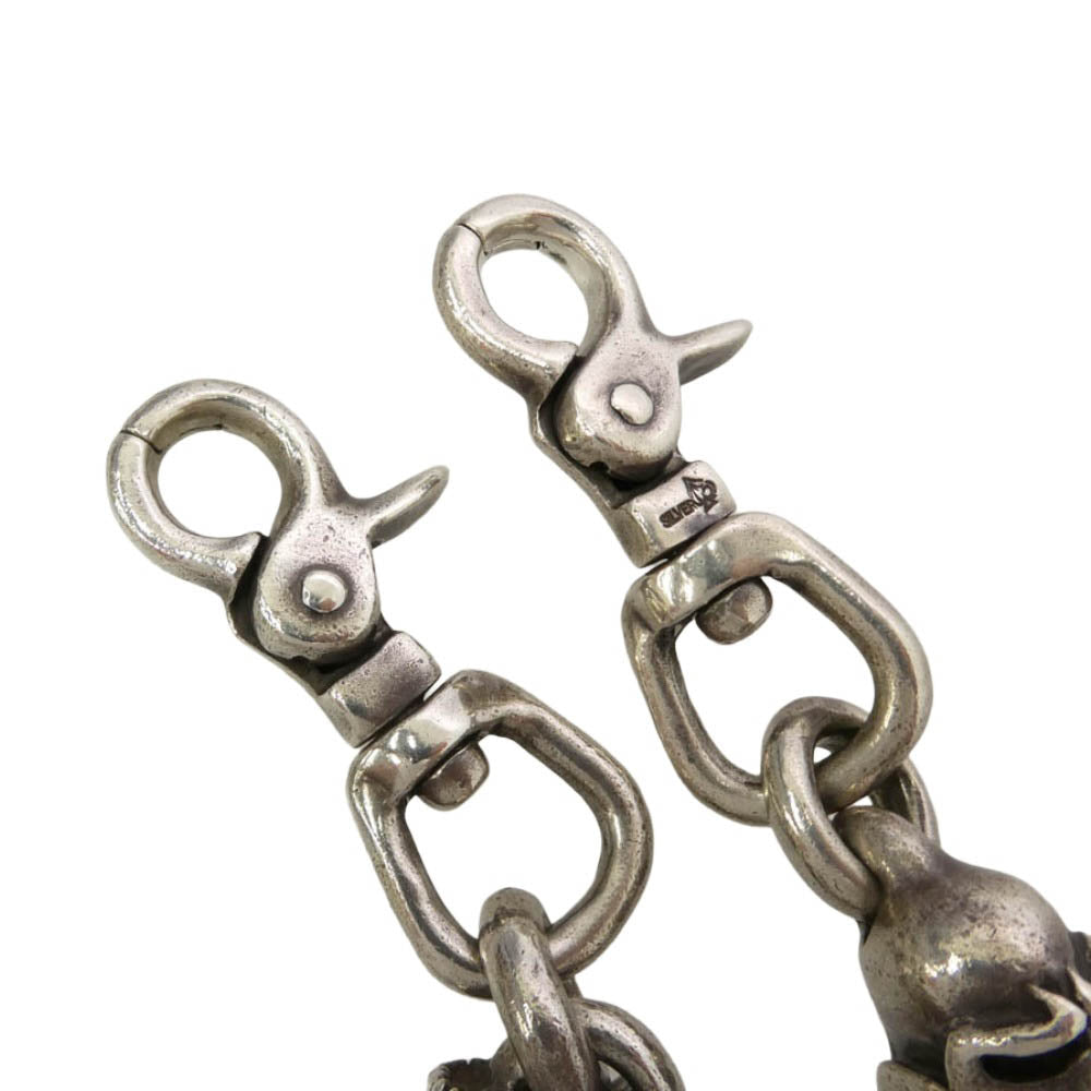 サーティーンデザインズ SKULL WALLET CHAIN スカル 2クリップ ウォレットチェーン シルバー系【中古】