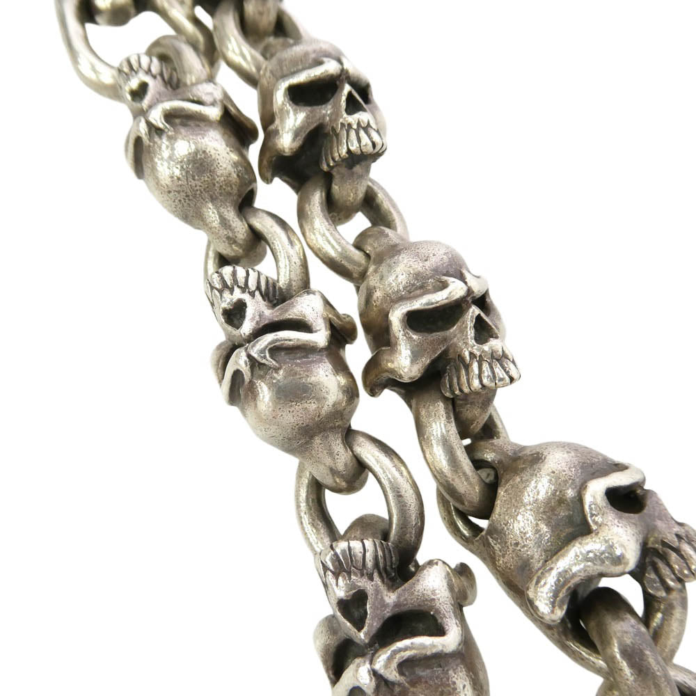 サーティーンデザインズ SKULL WALLET CHAIN スカル 2クリップ ウォレットチェーン シルバー系【中古】