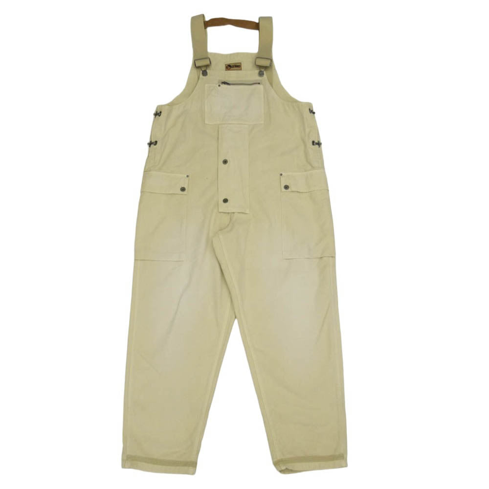 Nigel Cabourn ナイジェルケーボン LYBRO NAVAL DUNGAREE ライブロ ナバル ネイヴァル ダンガリー デニム オーバーオール ワークウェア ホワイト ベージュ系 52【中古】