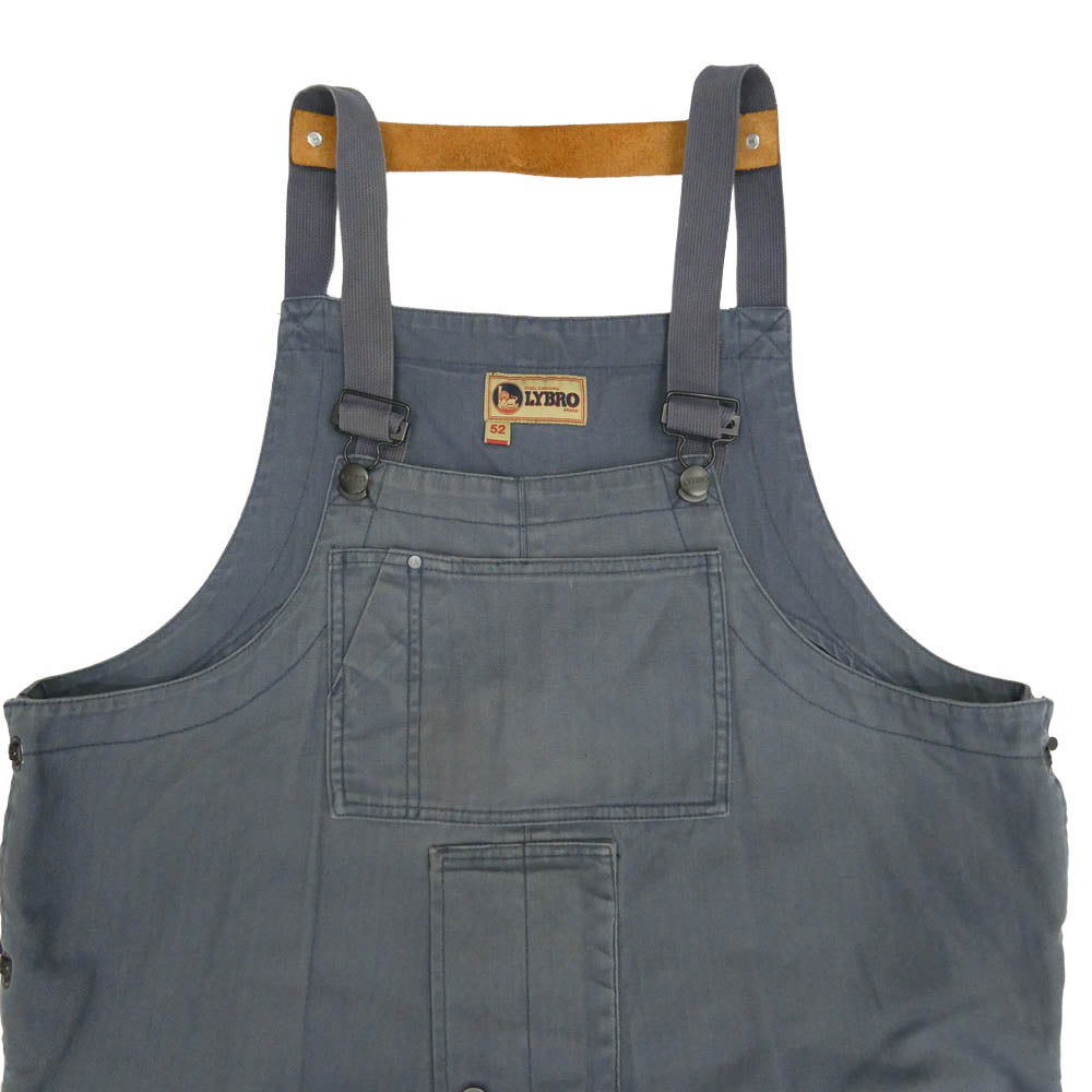 Nigel Cabourn ナイジェルケーボン LYBRO NAVAL DUNGAREE ライブロ ナバル ネイヴァル ダンガリー デニム オーバーオール ワークウェア グレー グレー系 52【中古】