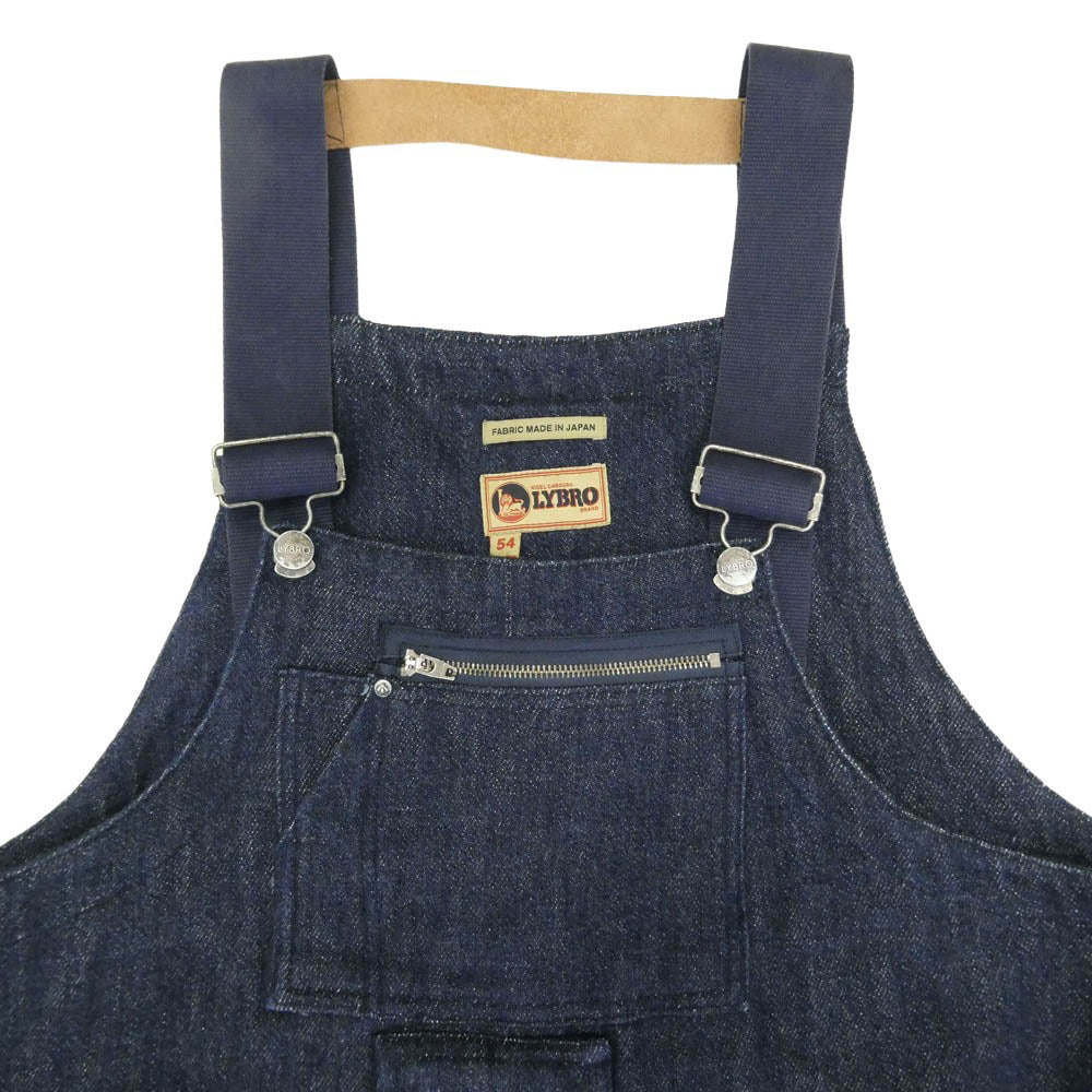 Nigel Cabourn ナイジェルケーボン LYBRO NAVAL DUNGAREE ライブロ ナバル ネイヴァル ダンガリー デニム オーバーオール ワークウェア インディゴブルー系 54【中古】