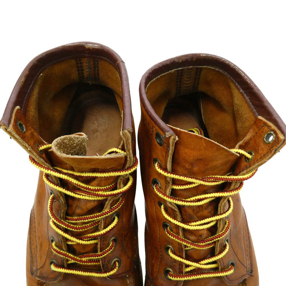 RED WING レッドウィング 875 刺繍羽タグ アイリッシュセッター モックトゥ レザー ブーツ ブラウン系 7.5E【中古】