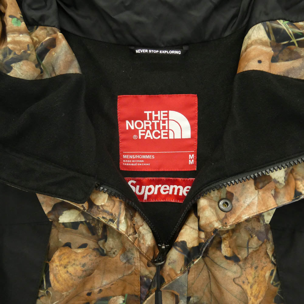 Supreme シュプリーム 16AW NP51601I ×THE NORTHFACE Mountain Light Jacket Leaves ザノースフェイス リーヴス マウンテンライトジャケット 枯葉総柄 マウンテン パーカー ブラウン系 M【中古】