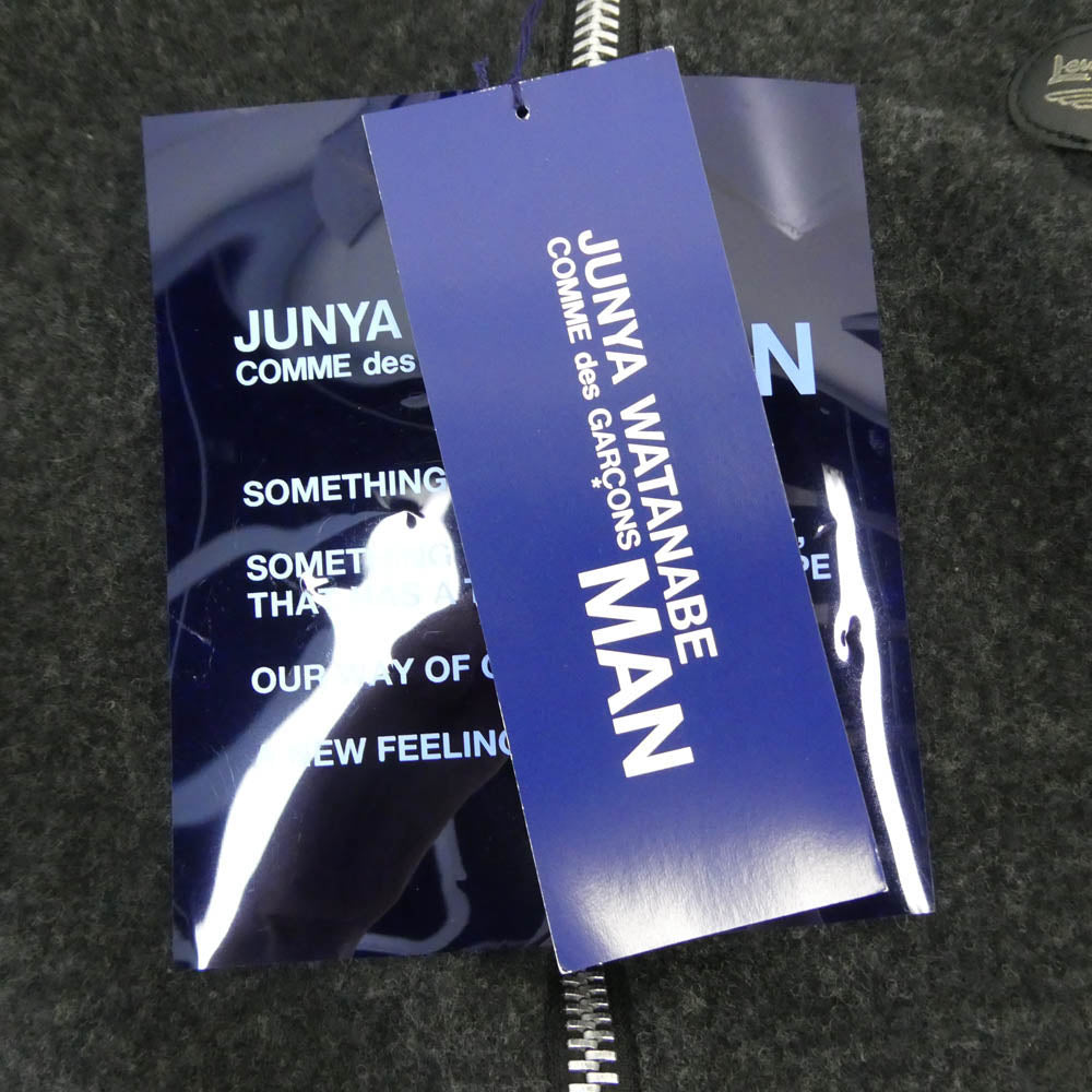 JUNYA WATANABE COMME des GARCONS MAN ジュンヤワタナベコムデギャルソンマン AD2003 WK-J068 × LEWIS LEATHERS ルイスレザー ウール ブークレ 縮絨 シングル ライダース ジャケット グレー系 M【中古】