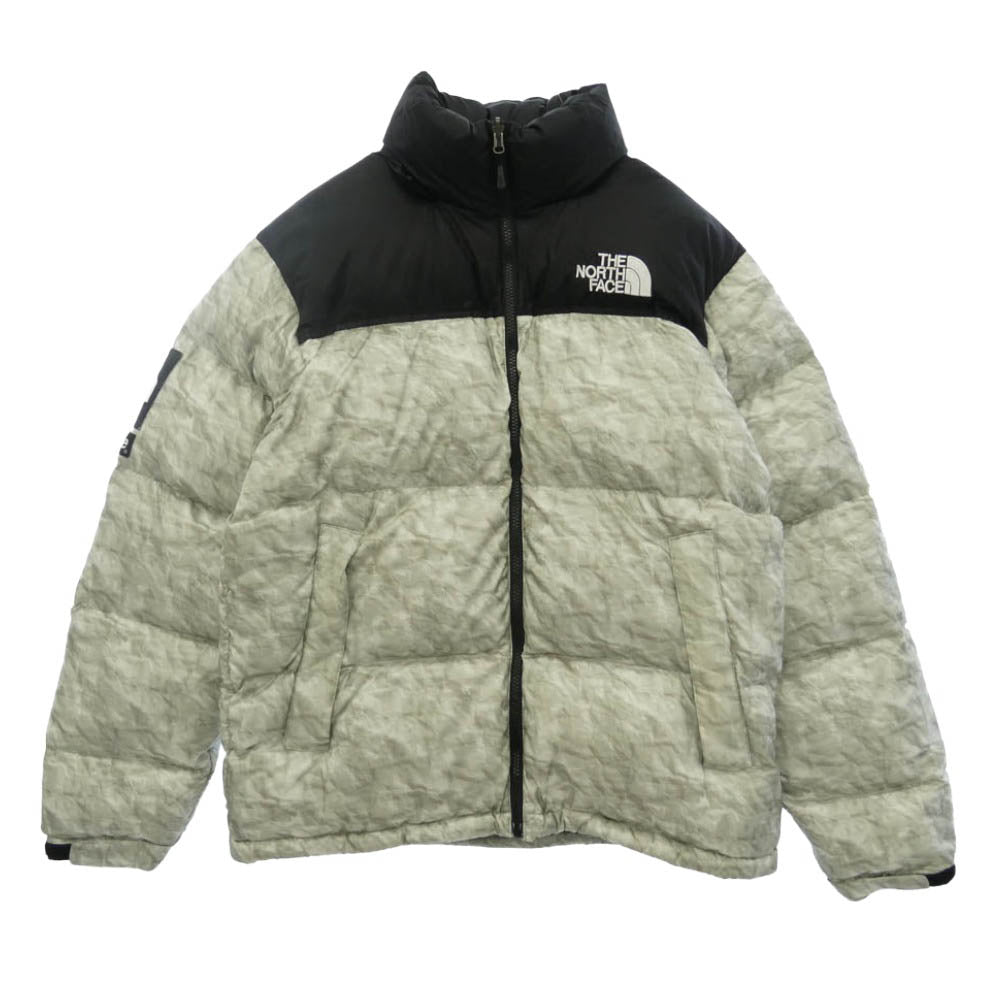 Supreme シュプリーム THE NORTH FACE ノースフェイス 19AW ND91806I × THE NORTH FACE Paper Print Nuptse Jacket ノースフェイス ペーパー ヌプシ ダウン ジャケット ブラック系 M【中古】