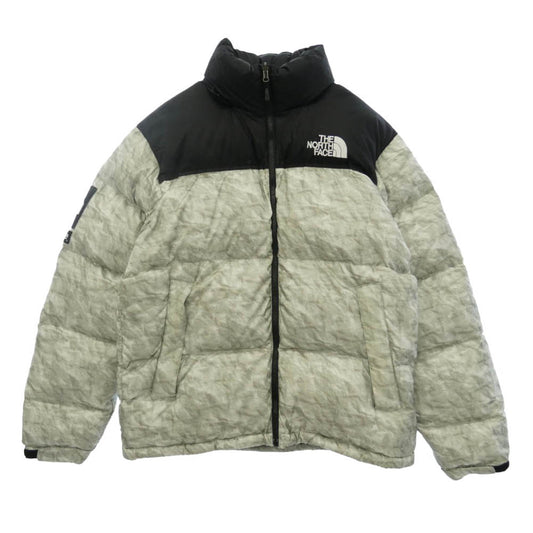 Supreme シュプリーム THE NORTH FACE ノースフェイス 19AW ND91806I × THE NORTH FACE Paper Print Nuptse Jacket ノースフェイス ペーパー ヌプシ ダウン ジャケット ブラック系 M【中古】