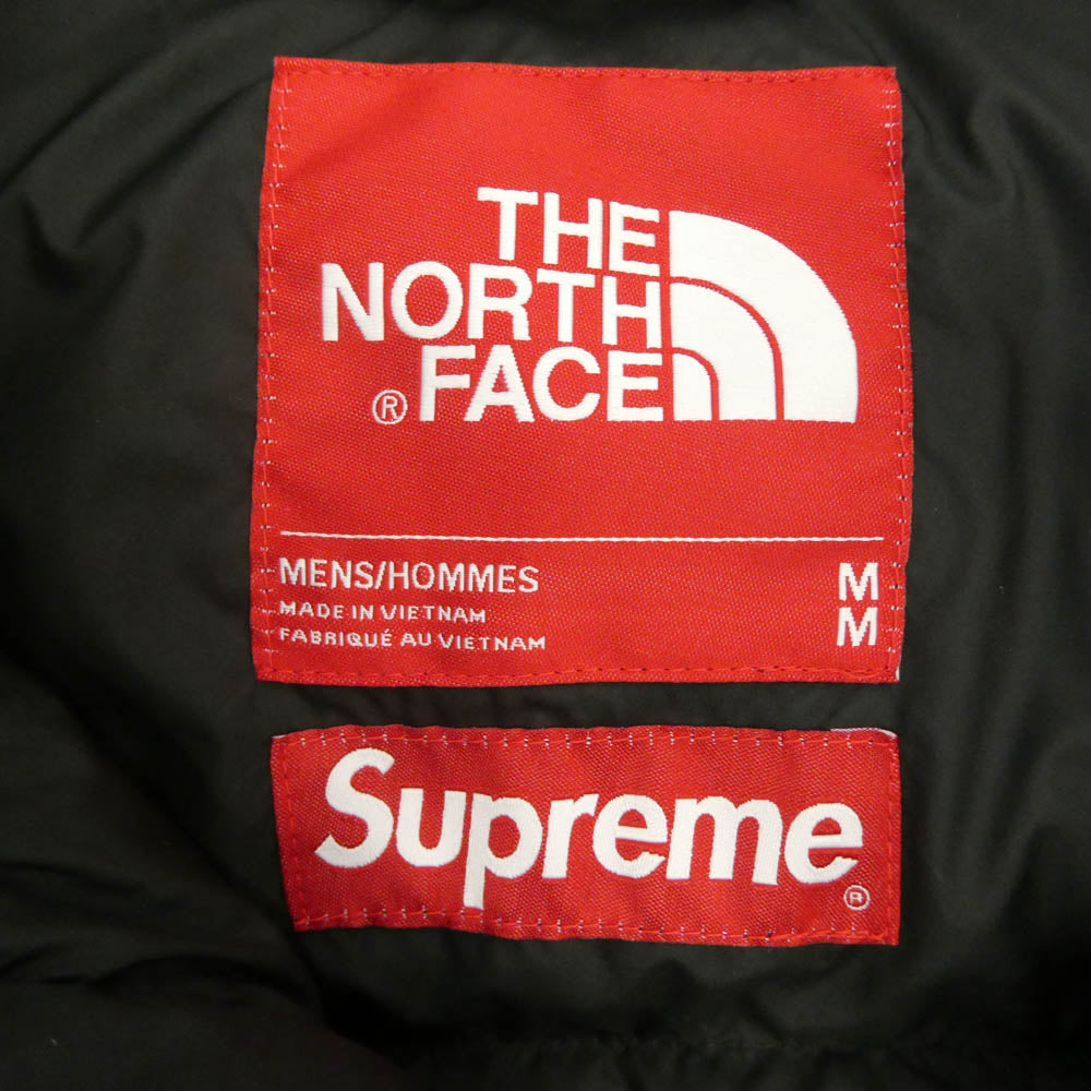 Supreme シュプリーム THE NORTH FACE ノースフェイス 19AW ND91806I × THE NORTH FACE Paper Print Nuptse Jacket ノースフェイス ペーパー ヌプシ ダウン ジャケット ブラック系 M【中古】