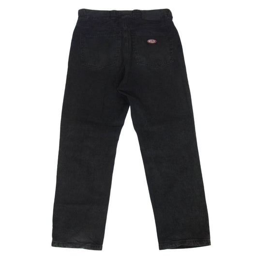 ウィリー チャバリア コットン ボタンフライ ワイド ストレート デニムパンツ ジーンズ ブラック系 XL【中古】