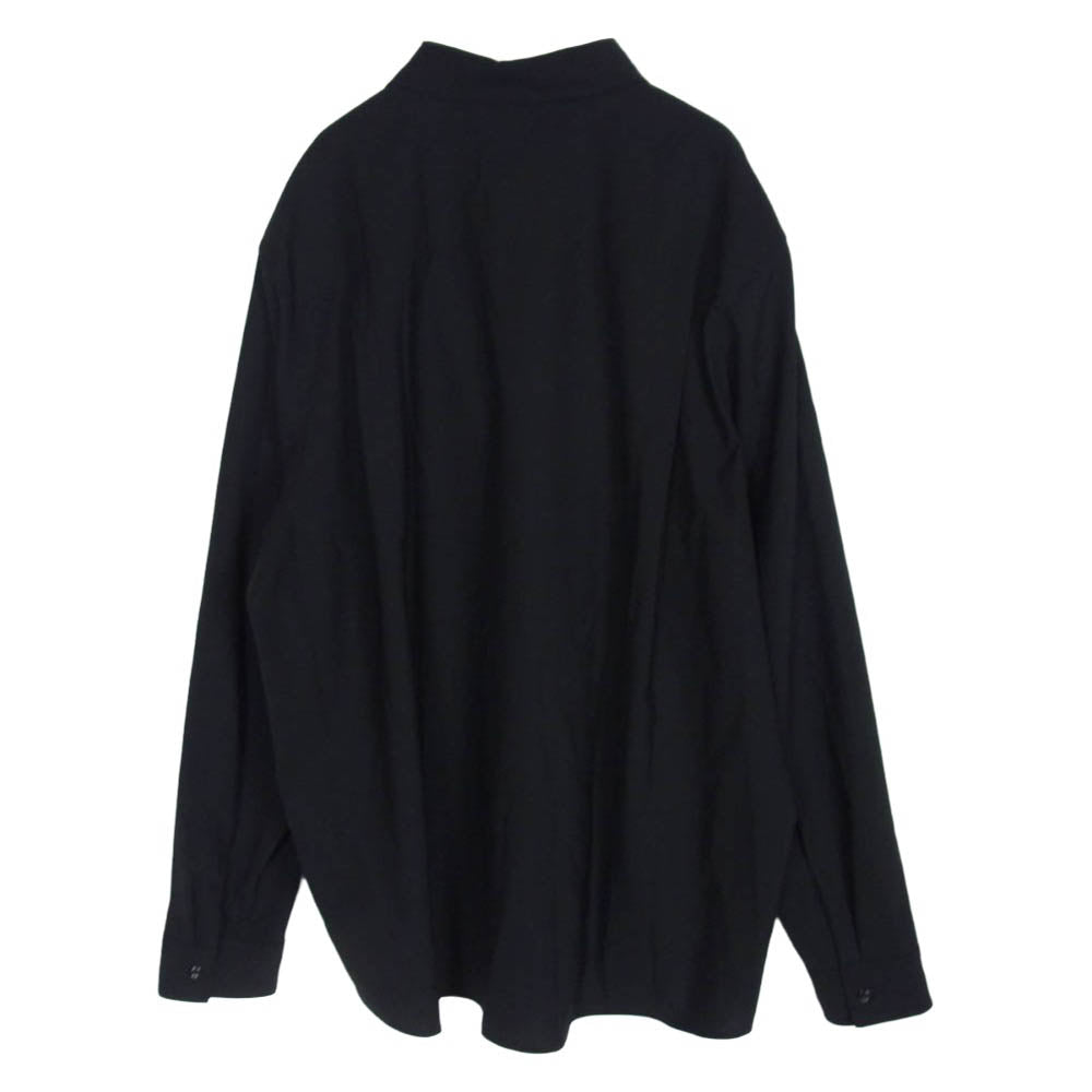 ATTACHMENT アタッチメント 26SS MCKZ0212076998 WO/TA STRETCH TRO L/S SHIRT ウール トリアセテート ストレッチトロピカル ロングスリーブ シャツ ブラック系 4【美品】【中古】