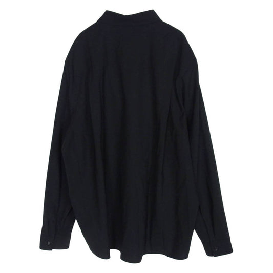 ATTACHMENT アタッチメント 26SS MCKZ0212076998 WO/TA STRETCH TRO L/S SHIRT ウール トリアセテート ストレッチトロピカル ロングスリーブ シャツ ブラック系 4【美品】【中古】