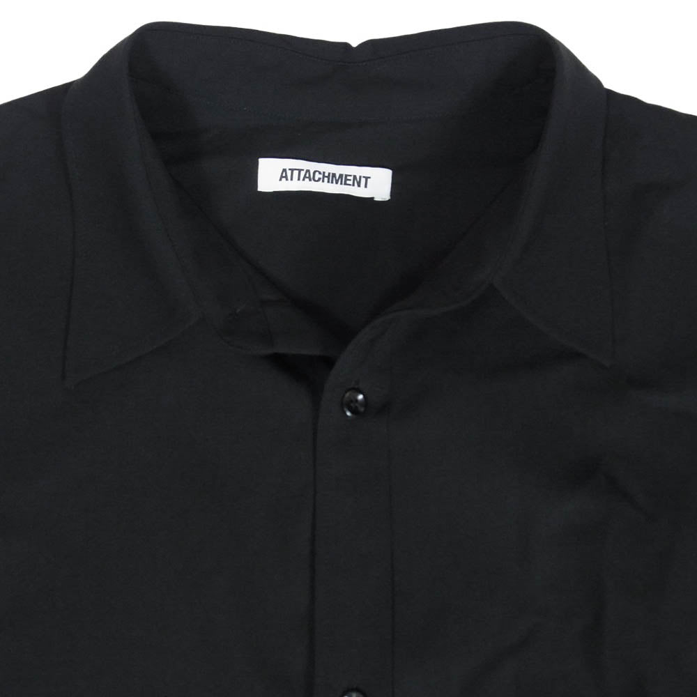 ATTACHMENT アタッチメント 26SS MCKZ0212076998 WO/TA STRETCH TRO L/S SHIRT ウール トリアセテート ストレッチトロピカル ロングスリーブ シャツ ブラック系 4【美品】【中古】