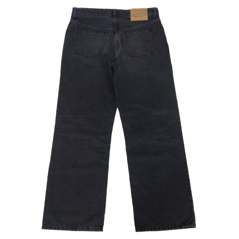 AMI PARIS アミパリス HTR450 DE0124 Cotton Large Fit Jeans コットン ラージフィット ボタンフライ ジーンズ デニムパンツ ブラック系 30【中古】