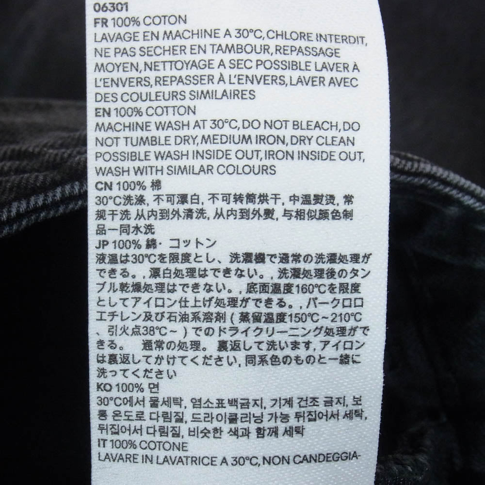 AMI PARIS アミパリス HTR450 DE0124 Cotton Large Fit Jeans コットン ラージフィット ボタンフライ ジーンズ デニムパンツ ブラック系 30【中古】