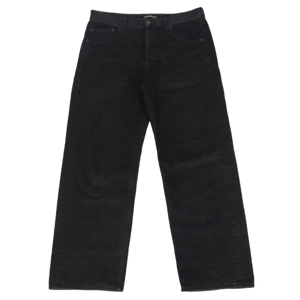 SAINT LAURENT サンローラン 786722Y15HA ルーズフィット ワイド ストレート ボタンフライ デニムパンツ ジーンズ ブラック系 31【中古】