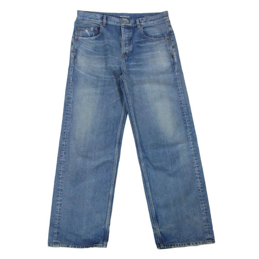 SAINT LAURENT サンローラン 786722 Y13KB Mick Denim ダメージ ボタンフライ ワイド ストレート バギー ミック デニムパンツ ジーンズ インディゴブルー系 31【中古】