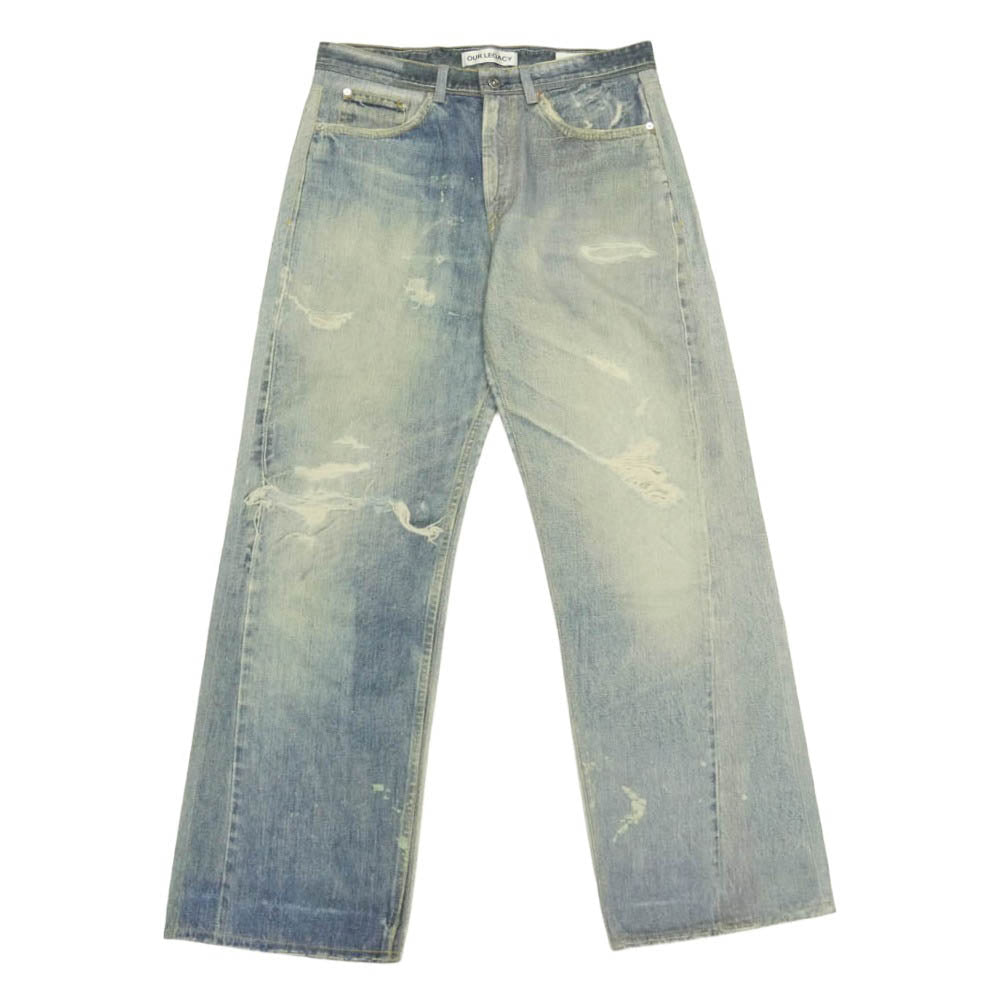 アワーレガシー M4205TDD THIRD CUT DIGITAL DENIM PRINT サードカット トロンプルイユ デジタルプリント 転写 ワイドストレート ジーンズ デニムパンツ インディゴブルー系 31【中古】