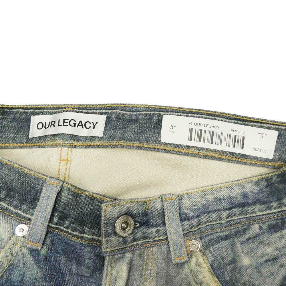 アワーレガシー M4205TDD THIRD CUT DIGITAL DENIM PRINT サードカット トロンプルイユ デジタルプリント 転写 ワイドストレート ジーンズ デニムパンツ インディゴブルー系 31【中古】