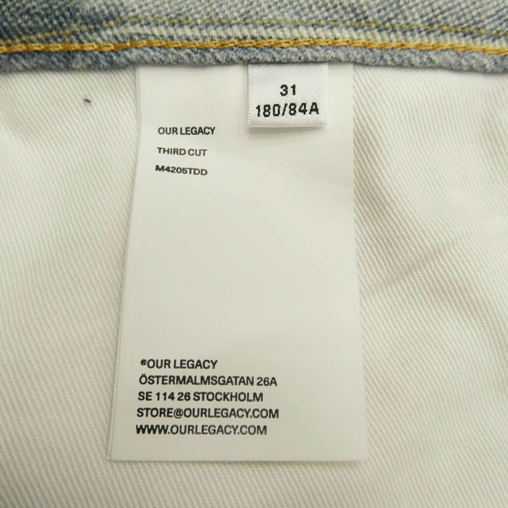 アワーレガシー M4205TDD THIRD CUT DIGITAL DENIM PRINT サードカット トロンプルイユ デジタルプリント 転写 ワイドストレート ジーンズ デニムパンツ インディゴブルー系 31【中古】