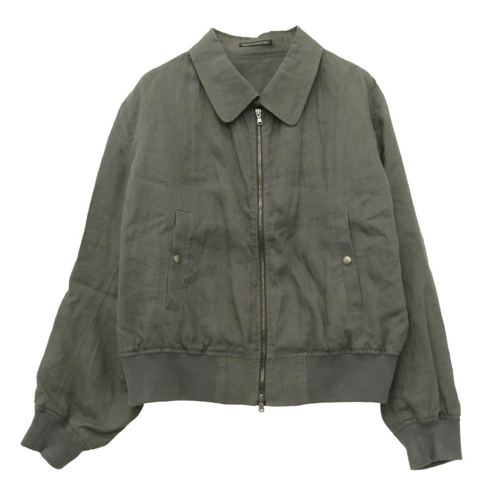 Yohji Yamamoto ヨウジヤマモト 25SS MP-Y50-303 Y's for men ワイズフォーメン × 120% LINO BLUUSON リネン 襟付き リブ ブルゾン チャコール系 1【中古】