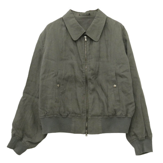 Yohji Yamamoto ヨウジヤマモト 25SS MP-Y50-303 Y's for men ワイズフォーメン × 120% LINO BLUUSON リネン 襟付き リブ ブルゾン チャコール系 1【中古】