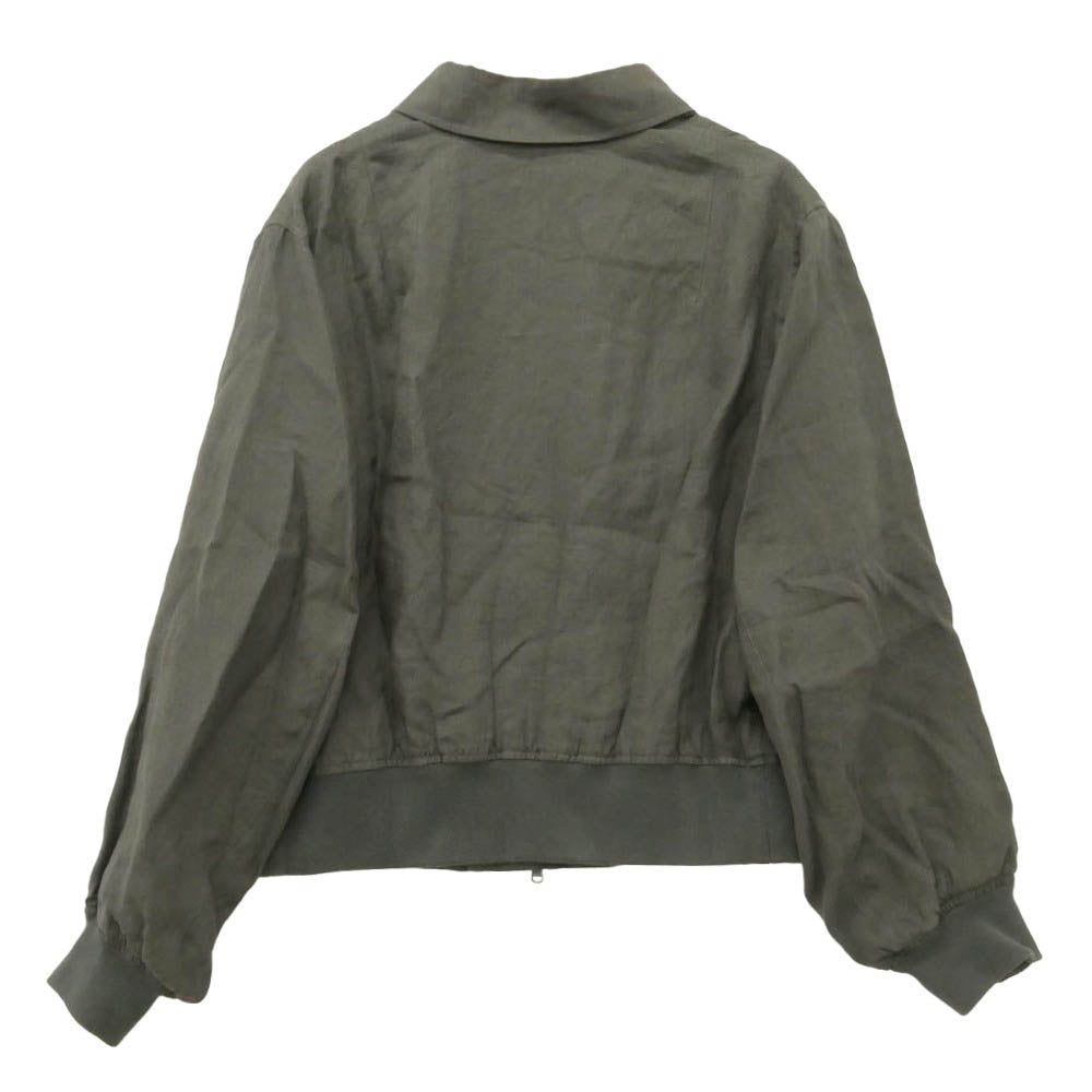 Yohji Yamamoto ヨウジヤマモト 25SS MP-Y50-303 Y's for men ワイズフォーメン × 120% LINO BLUUSON リネン 襟付き リブ ブルゾン チャコール系 1【中古】