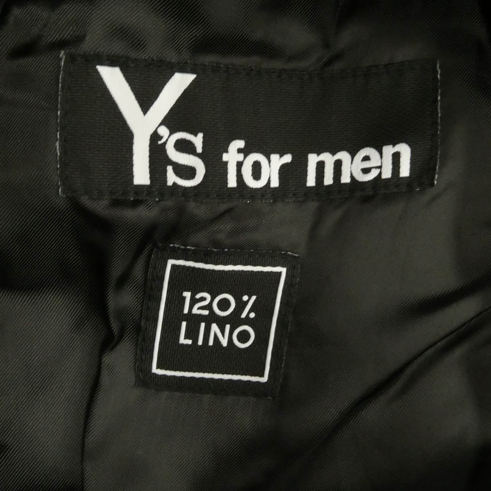 Yohji Yamamoto ヨウジヤマモト 25SS MP-Y50-303 Y's for men ワイズフォーメン × 120% LINO BLUUSON リネン 襟付き リブ ブルゾン チャコール系 1【中古】