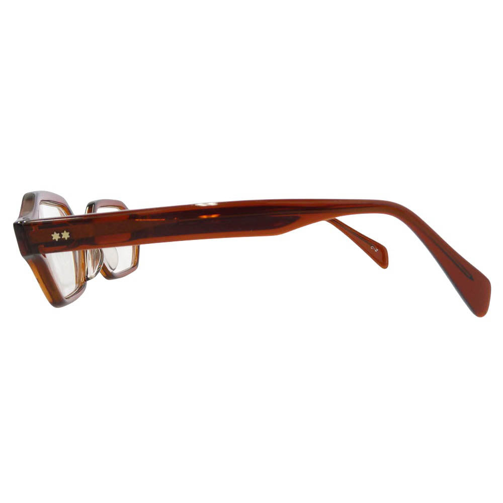 BJ CLASSIC BJ クラシック P-512 CELLULOID C-2 セルロイド ビールブラウン ヘキサゴン アイウェア メガネ 眼鏡 度入り 53□17-143 ブラウン系【中古】