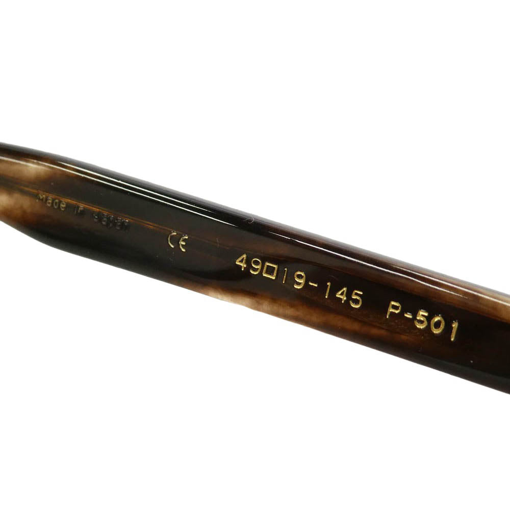 BJ CLASSIC BJ クラシック P-501 CELLULOID C-30 セルロイド クロササ ウェリントン アイウェア メガネ 眼鏡 度入り ブラウン系 49□19-145【中古】