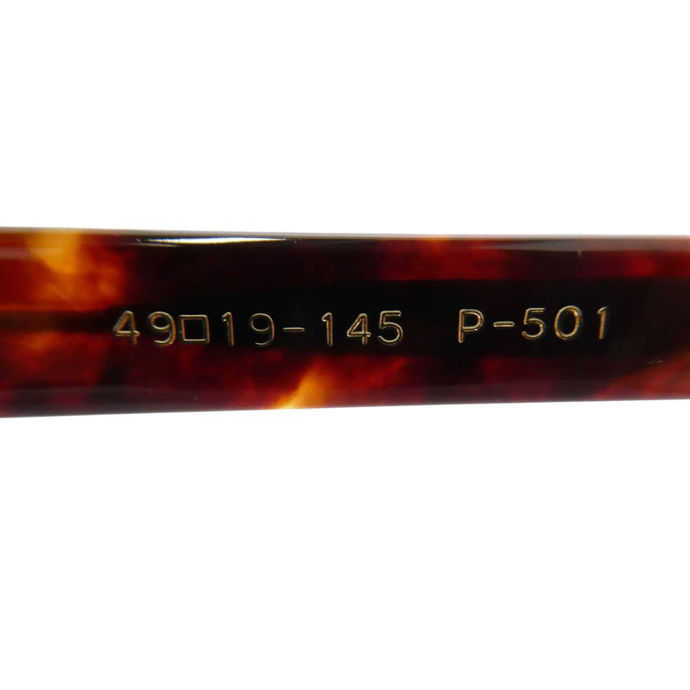 BJ CLASSIC BJ クラシック P-501 CELLULOID C-2 セルロイド バラフ ウェリントン アイウェア メガネ 眼鏡 度入り 49□19-145 ブラウン系【美品】【中古】