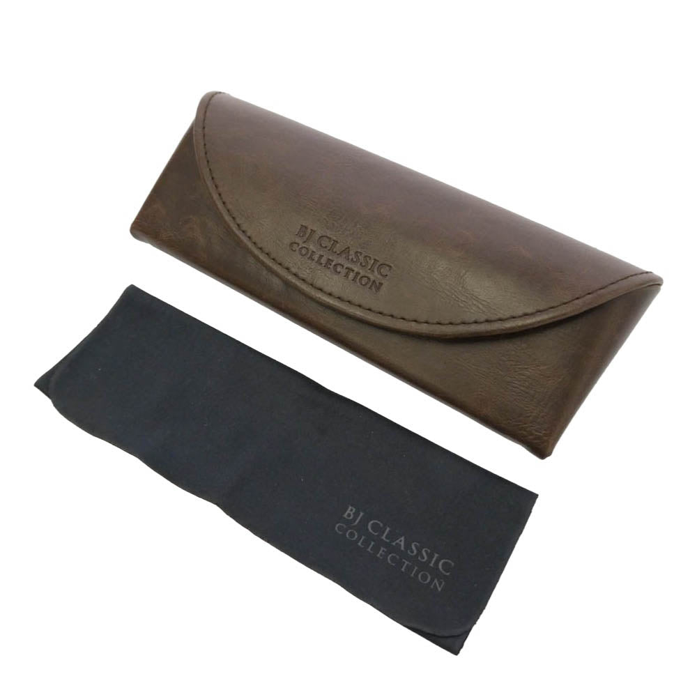 BJ CLASSIC BJ クラシック P-501 CELLULOID C-2 セルロイド バラフ ウェリントン アイウェア メガネ 眼鏡 度入り 49□19-145 ブラウン系【美品】【中古】