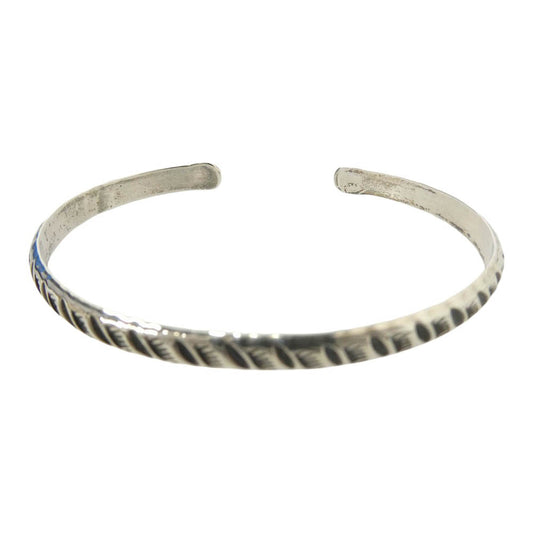 NORTH WORKS ノースワークス W-042 900Silver Round Cuff バイアスパターン ナバホスタイル ラウンド バングル ブレスレット インディアンジュエリー シルバー系【中古】