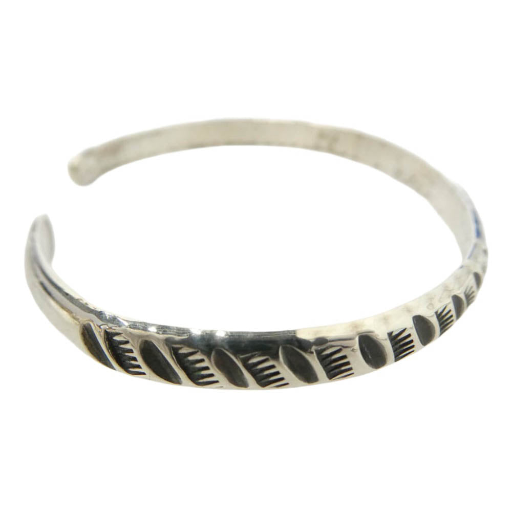 NORTH WORKS ノースワークス W-042 900Silver Round Cuff バイアスパターン ナバホスタイル ラウンド バングル ブレスレット インディアンジュエリー シルバー系【中古】