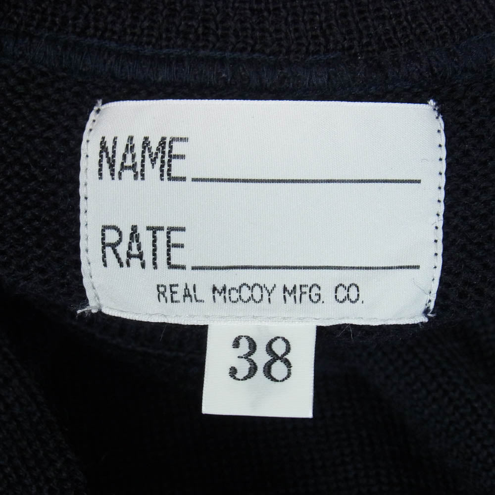 The REAL McCOY'S ザリアルマッコイズ MC18102 USN WOOL JERSEY クルーネック ウール ミリタリー ニット セーター ブラック系 38【中古】