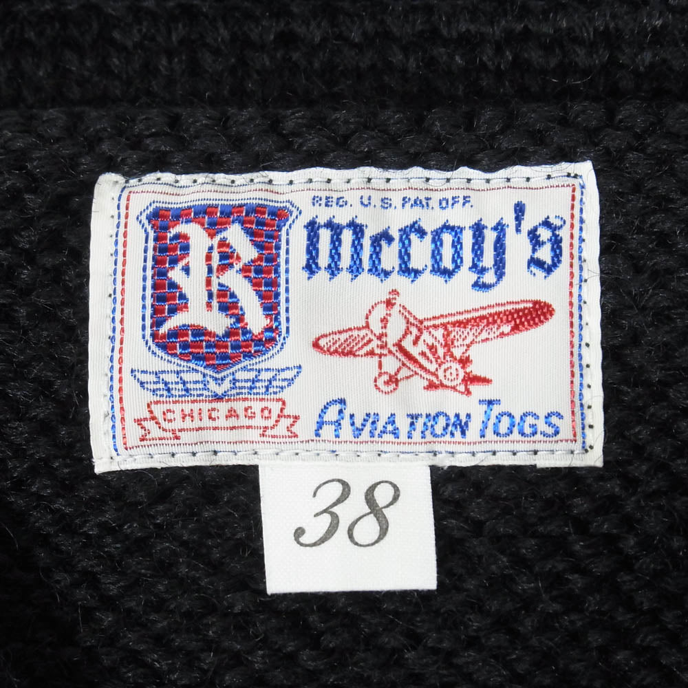 The REAL McCOY'S ザリアルマッコイズ MC16110 SWEATER SLEEVELESS ウール ニット セーター ベスト ブラック系 38【中古】