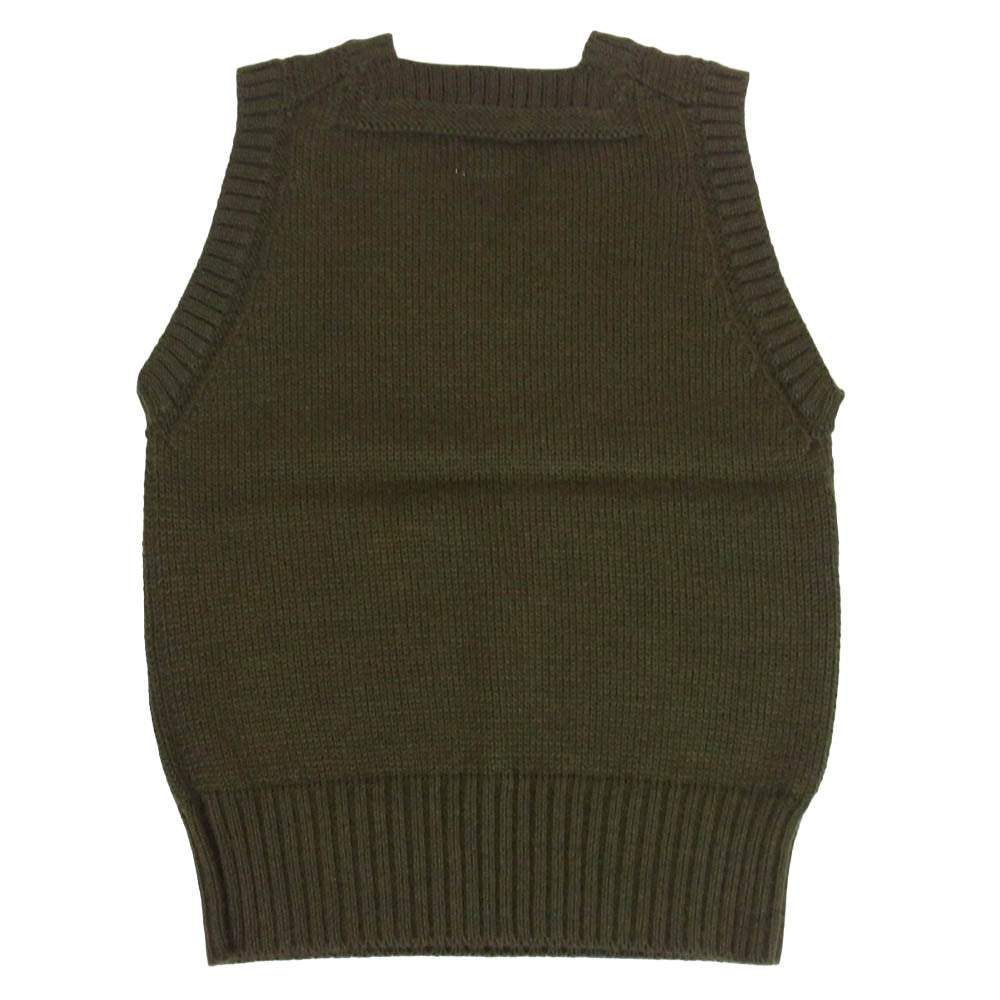 The REAL McCOY'S ザリアルマッコイズ MC16110 SWEATER SLEEVELESS ウール ニット セーター ベスト オリーブ カーキ系 38【中古】
