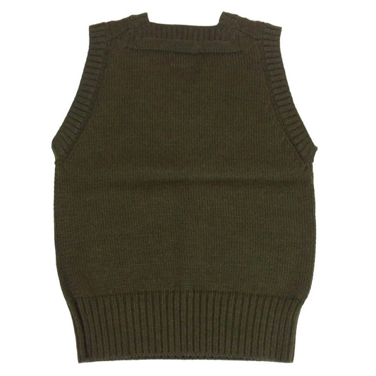 The REAL McCOY'S ザリアルマッコイズ MC16110 SWEATER SLEEVELESS ウール ニット セーター ベスト オリーブ カーキ系 38【中古】