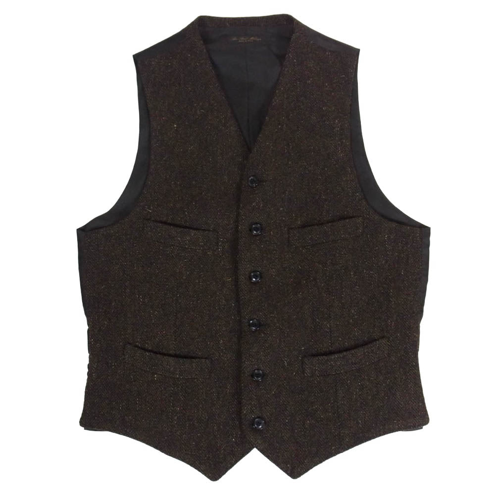The REAL McCOY'S ザリアルマッコイズ MJ15122 TWEED VEST ウール ツイード ヘリンボーン ベスト ジレ ダークブラウン系 38【美品】【中古】