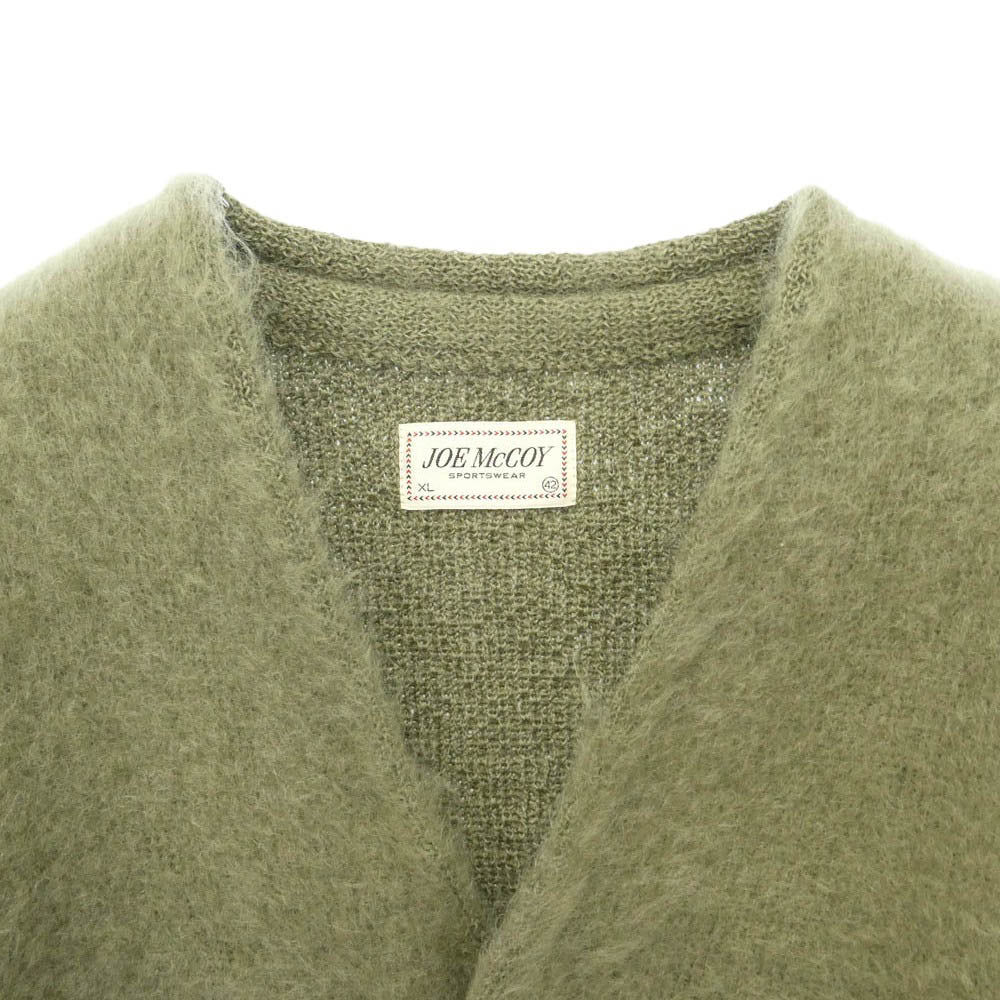 The REAL McCOY'S ザリアルマッコイズ MC19103 JM MOHAIR CARDIGAN モヘア ウール セーター カーディガン グリーン系 XL【美品】【中古】