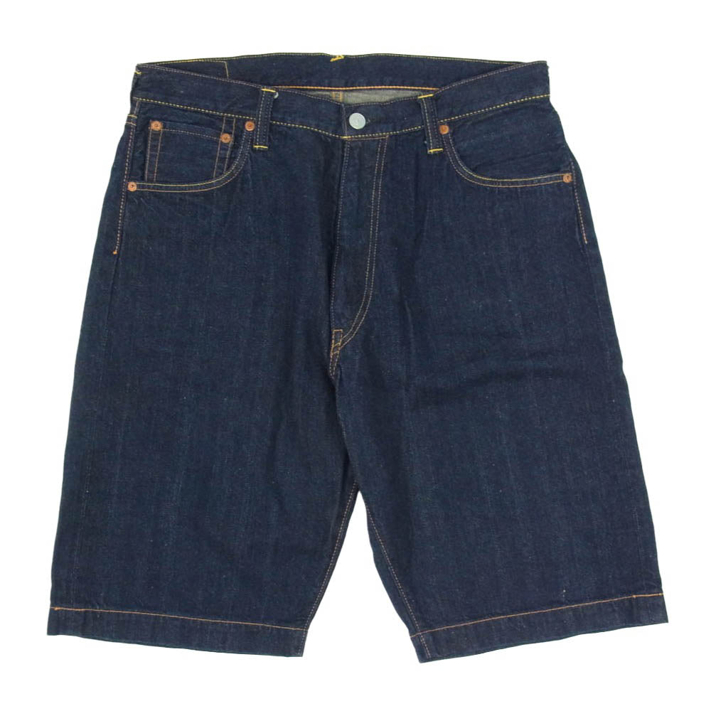 EVISU エヴィス 7001 セルビッチ STUDENT 勉強 カモメ デニム ハーフ パンツ ショーツ インディゴブルー系 34【中古】