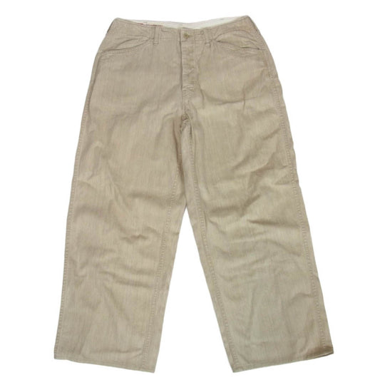 EVISU エヴィス ボタンフライ ワイド ストレート パンツ ベージュ系 34【中古】