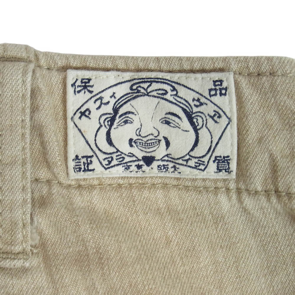 EVISU エヴィス ボタンフライ ワイド ストレート パンツ ベージュ系 34【中古】