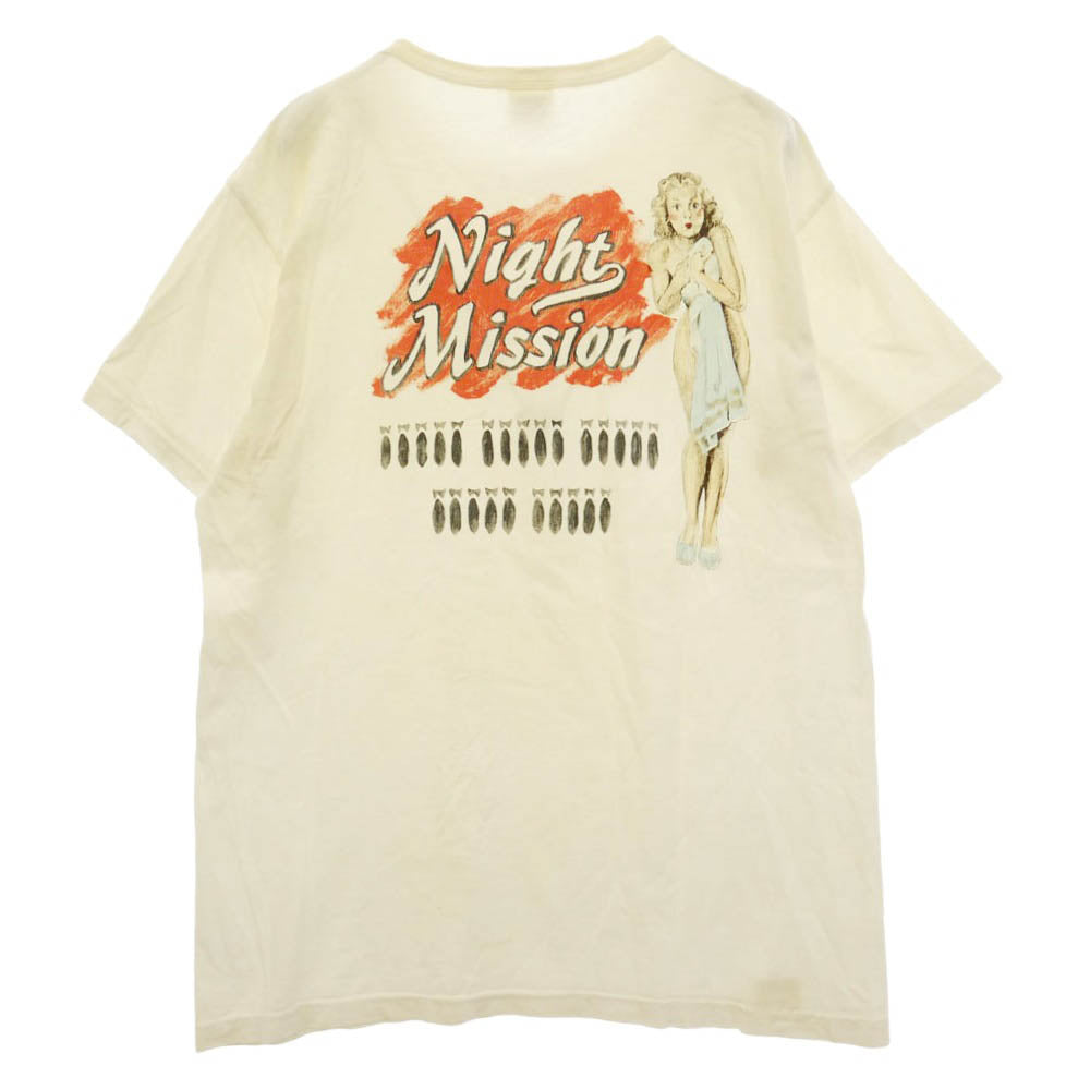 Buzz Rickson's バズリクソンズ ピンナップ ガール プリント Tシャツ 半袖 カットソー ホワイト系 M 38 - 40【中古】