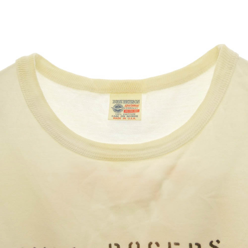 Buzz Rickson's バズリクソンズ ピンナップ ガール プリント Tシャツ 半袖 カットソー ホワイト系 M 38 - 40【中古】
