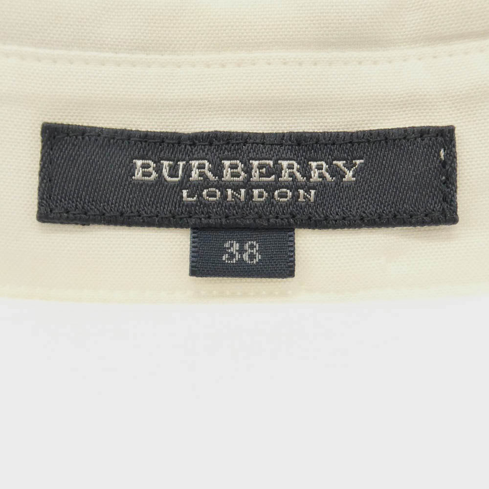 BURBERRY LONDON バーバリー ロンドン ワンポイント 刺繍 七分袖 シャツ ブラウス コットン 中国製 ホワイト系 38【中古】