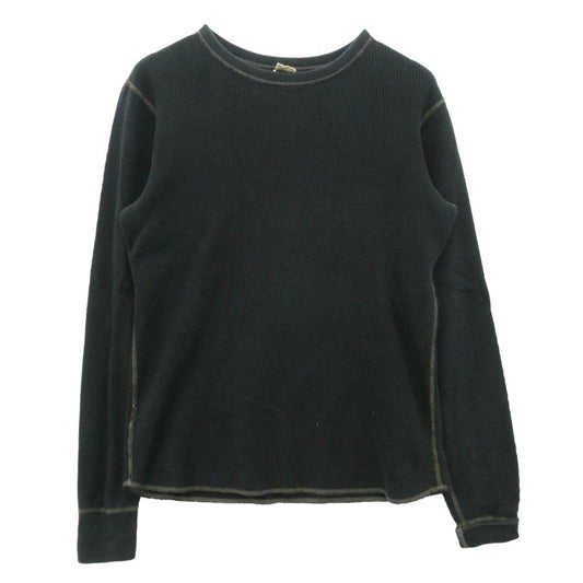 Buzz Rickson's バズリクソンズ コットン ワッフル サーマル ロングスリーブ Tシャツ 長袖 カットソー ダークネイビー系 黒に近いダークネイビー系 M 38 - 40【中古】