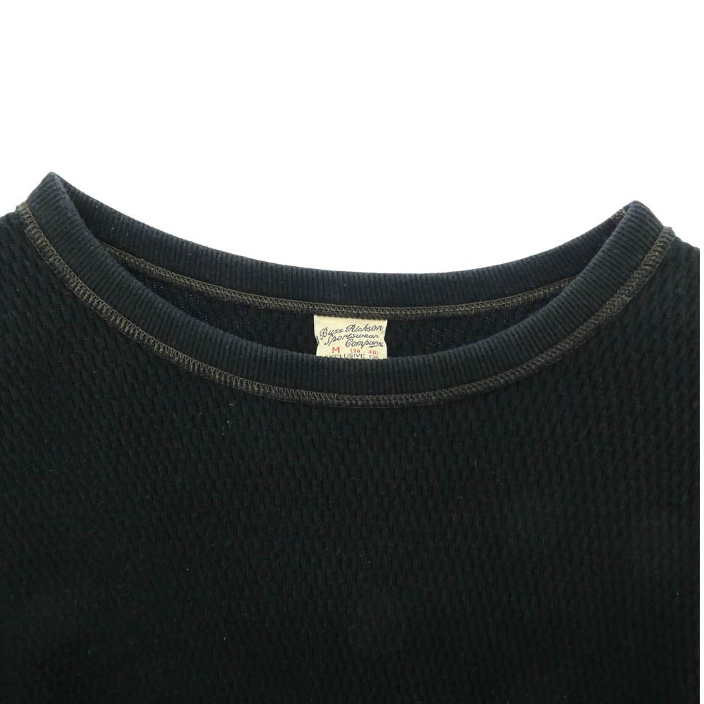 Buzz Rickson's バズリクソンズ コットン ワッフル サーマル ロングスリーブ Tシャツ 長袖 カットソー ダークネイビー系 黒に近いダークネイビー系 M 38 - 40【中古】