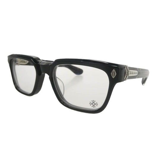 CHROME HEARTS クロムハーツ（原本無） PEN 15 CHクロステンプル ウェリントン 眼鏡 メガネ アイウェア ブラック系 53□20-149【美品】【中古】